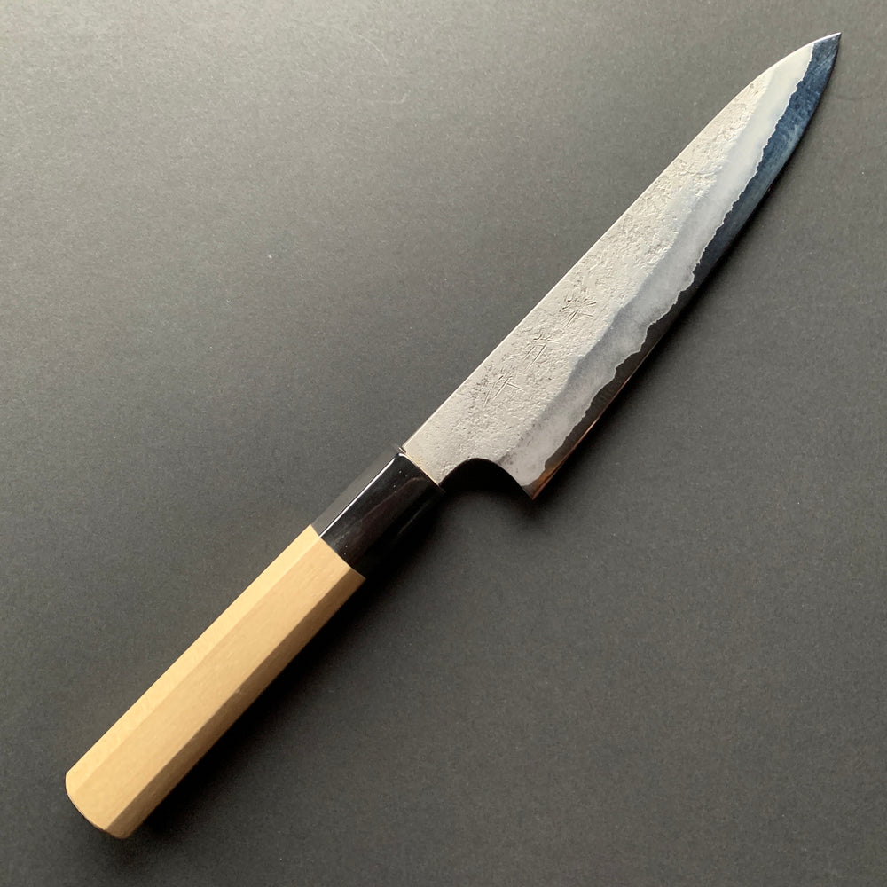 Petty Knife, Aogami 2 Carbon Steel with Stainless Steel cladding, Nashiji finish - Sakai Kikumori