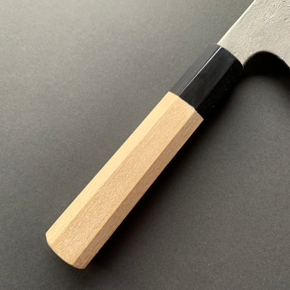 Santoku Knife, Aogami 2 Carbon Steel with Stainless Steel cladding, Nashiji finish - Sakai Kikumori