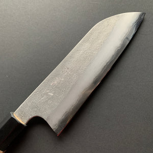 Santoku Knife, Aogami 2 Carbon Steel with Stainless Steel cladding, Nashiji finish - Sakai Kikumori