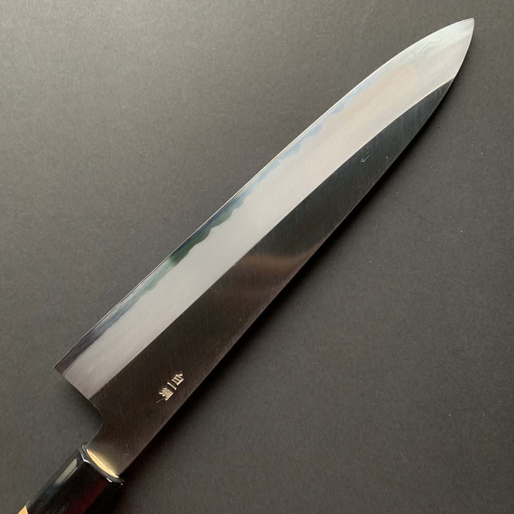 Gyuto Knife, Shirogami 1 Carbon Steel with Stainless Steel cladding, Polished finish - Sakai Kikumori x Nakagawa Hamono