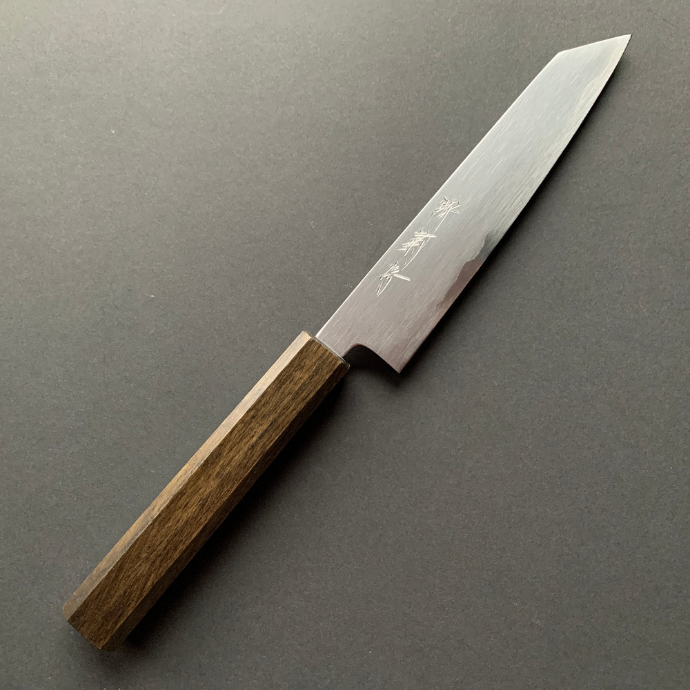 Kiritsuke Petty Knife, Shirogami 2 Carbon Steel with Stainless Steel cladding, Kasumi finish - Sakai Kikumori