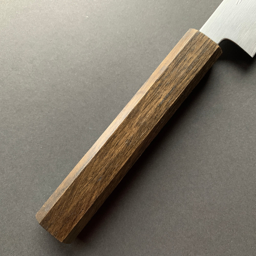 Kiritsuke Petty Knife, Shirogami 2 Carbon Steel with Stainless Steel cladding, Kasumi finish - Sakai Kikumori