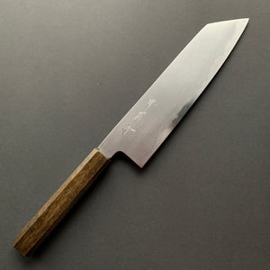 Kiritsuke Gyuto Knife, Shirogami 2 Carbon Steel with Stainless Steel cladding, Kasumi finish - Sakai Kikumori