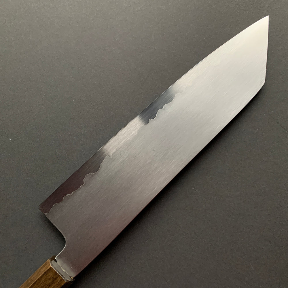 Kiritsuke Gyuto Knife, Shirogami 2 Carbon Steel with Stainless Steel cladding, Kasumi finish - Sakai Kikumori