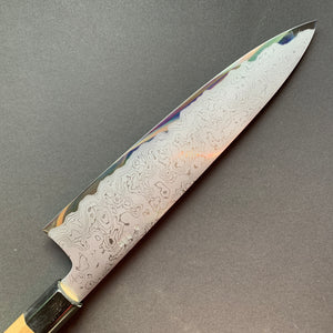 Gyuto Knife, Aogami 1 with iron cladding, Damascus finish, Kikuzuki Uzu range - Sakai Kikumori