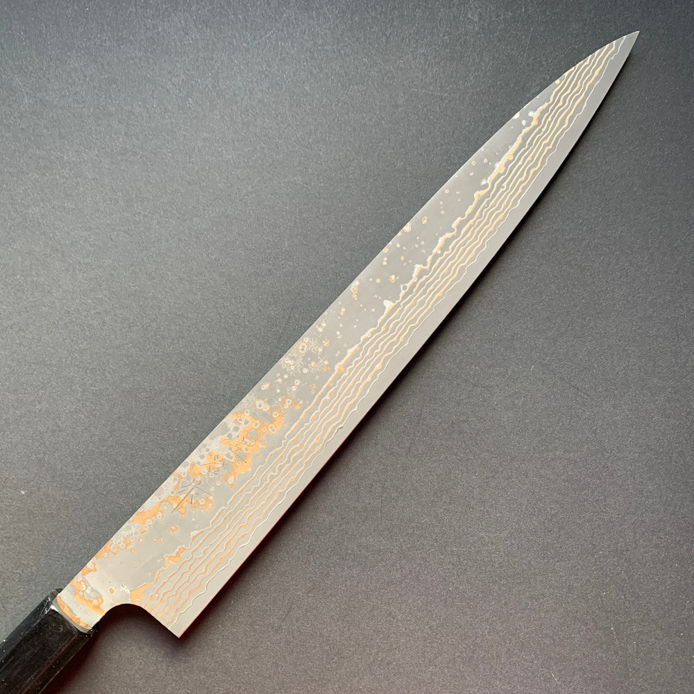 Sujihiki knife, VG10 Stainless Steel, Coloured Damascus finish - Saji