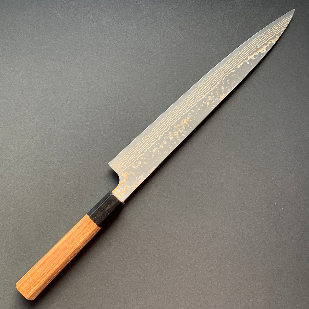 Sujihiki knife, VG10 Stainless Steel, Coloured Damascus finish - Saji