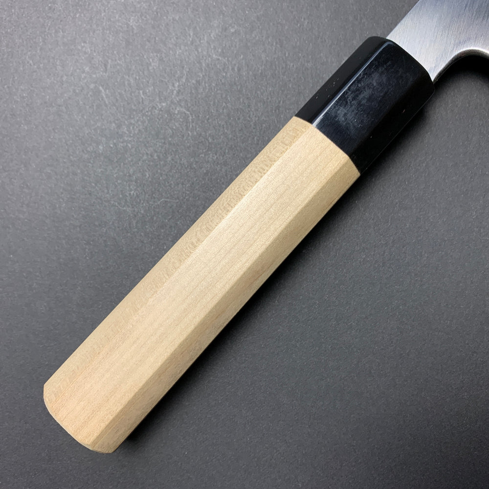 Gyuto knife, Shirogami 1 Carbon Steel with Stainless Steel cladding, Polished finish  - Togashi Kenji