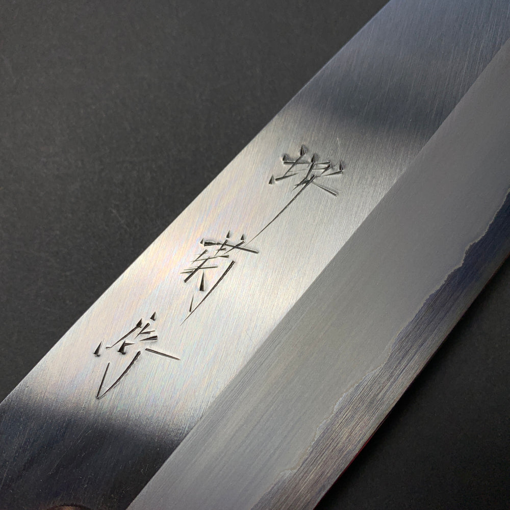 Gyuto knife, Shirogami 1 Carbon Steel with Stainless Steel cladding, Polished finish  - Togashi Kenji