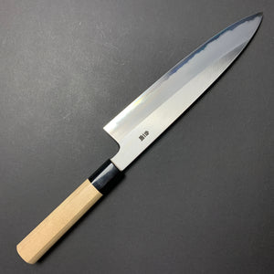 Gyuto knife, Shirogami 1 Carbon Steel with Stainless Steel cladding, Polished finish  - Togashi Kenji