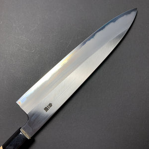 Gyuto knife, Shirogami 1 Carbon Steel with Stainless Steel cladding, Polished finish  - Togashi Kenji