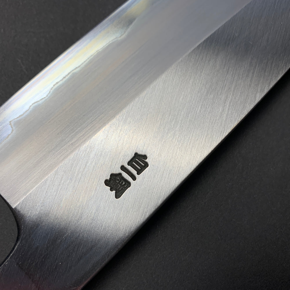 Gyuto knife, Shirogami 1 Carbon Steel with Stainless Steel cladding, Polished finish  - Togashi Kenji