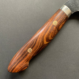 Sakimaru Sujihiki knife, SG2 powder steel, Kurouchi Tsuchime finish, Western style Desert Ironwood handle - Nigara