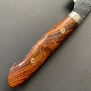 Sakimaru Sujihiki knife, SG2 powder steel, Kurouchi Tsuchime finish, Western style Desert Ironwood handle - Nigara