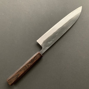 Gyuto knife, Shirogami 2 carbon steel with Stainless Steel cladding, Kurouchi finish, Kurokaze range - Hatsukokoro