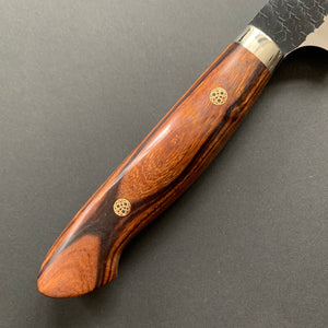 Kiritsuke Sujihiki knife, SG2 powder steel, Kurouchi and Tsuchime finish, Western style Ironwood handle - Nigara