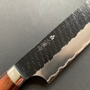 Kiritsuke Sujihiki knife, SG2 powder steel, Kurouchi and Tsuchime finish, Western style Ironwood handle - Nigara