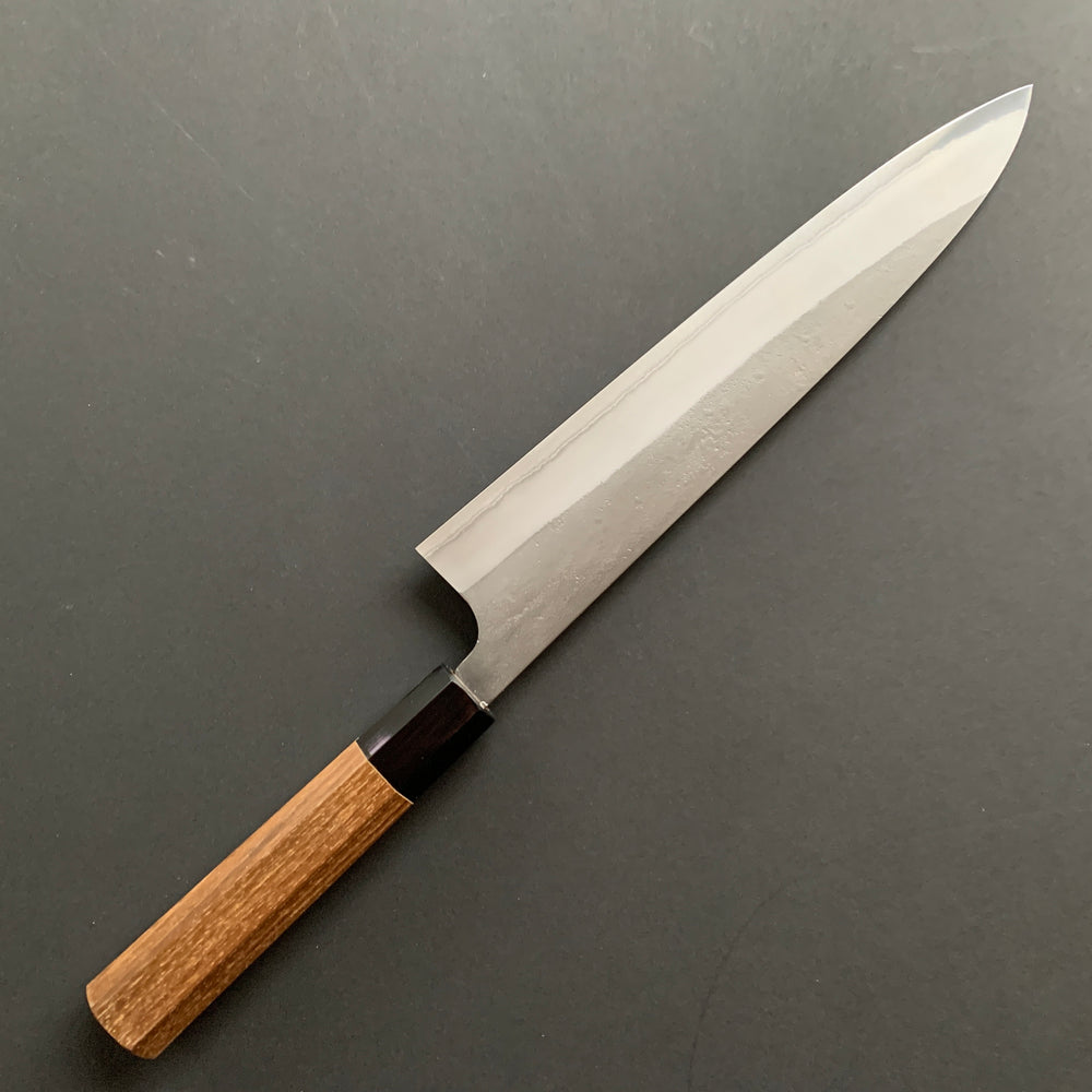 Gyuto knife, Shirogami 2 with stainless steel cladding, nashiji finish - Yoshikane