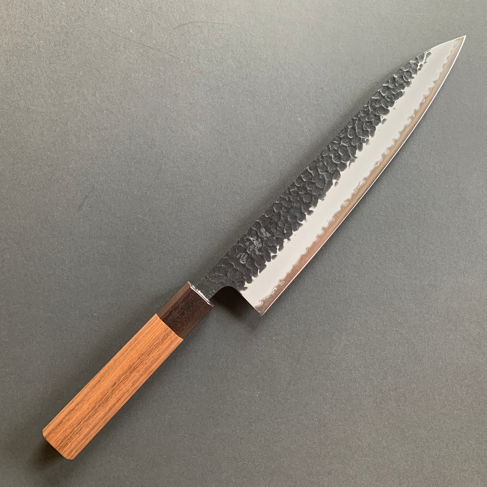 Gyuto knife, Aogami Super with stainless steel cladding, Tsuchime Kurouchi finish - Ittetsu