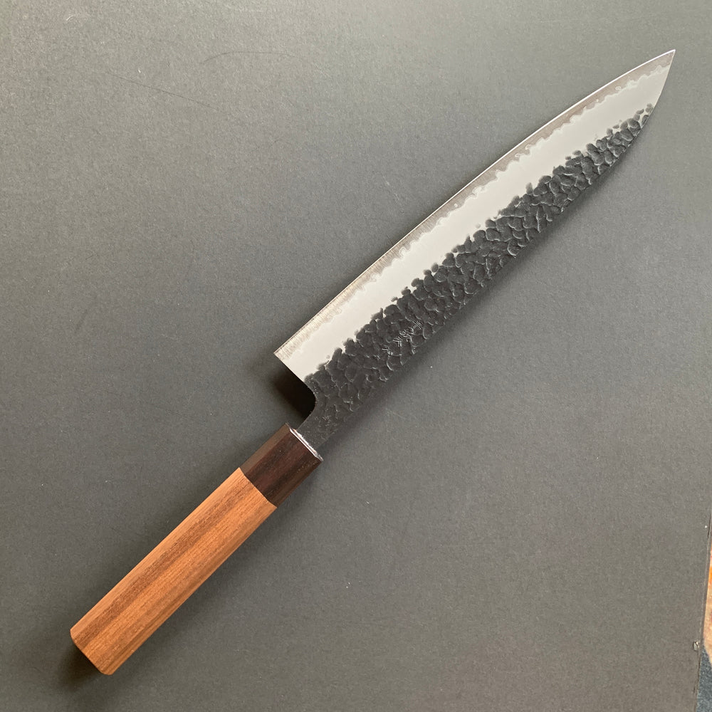 Gyuto knife, Aogami Super with stainless steel cladding, Tsuchime Kurouchi finish - Ittetsu