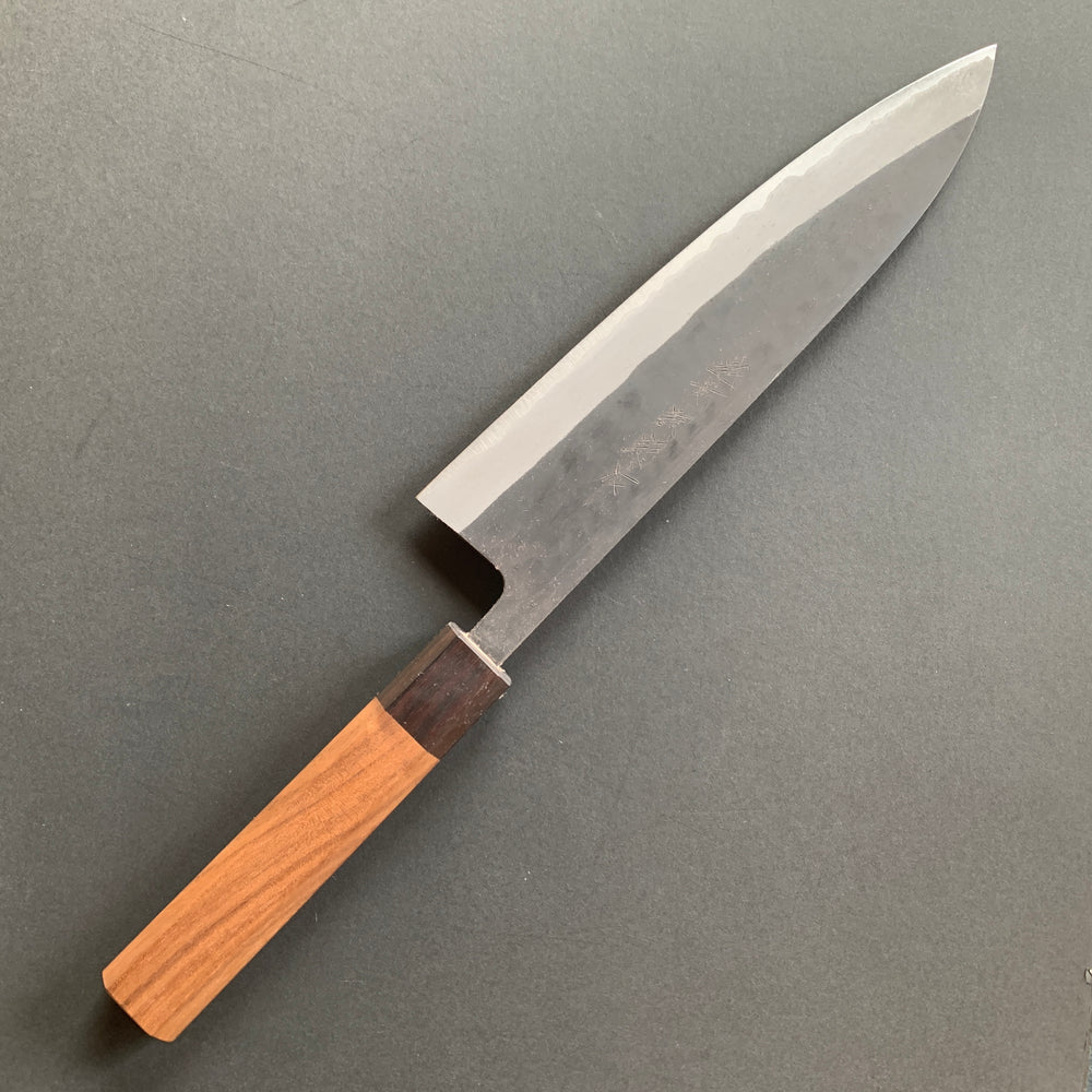 Gyuto knife, Aogami Super with stainless steel cladding, kurouchi finish - Kamo