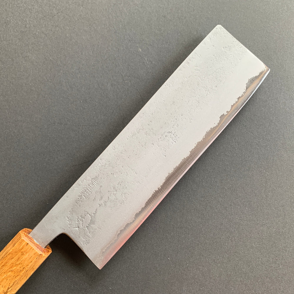 Nakiri knife, Aogami 2 core with Stainless Steel cladding, Nashiji finish - Motokyuuichi