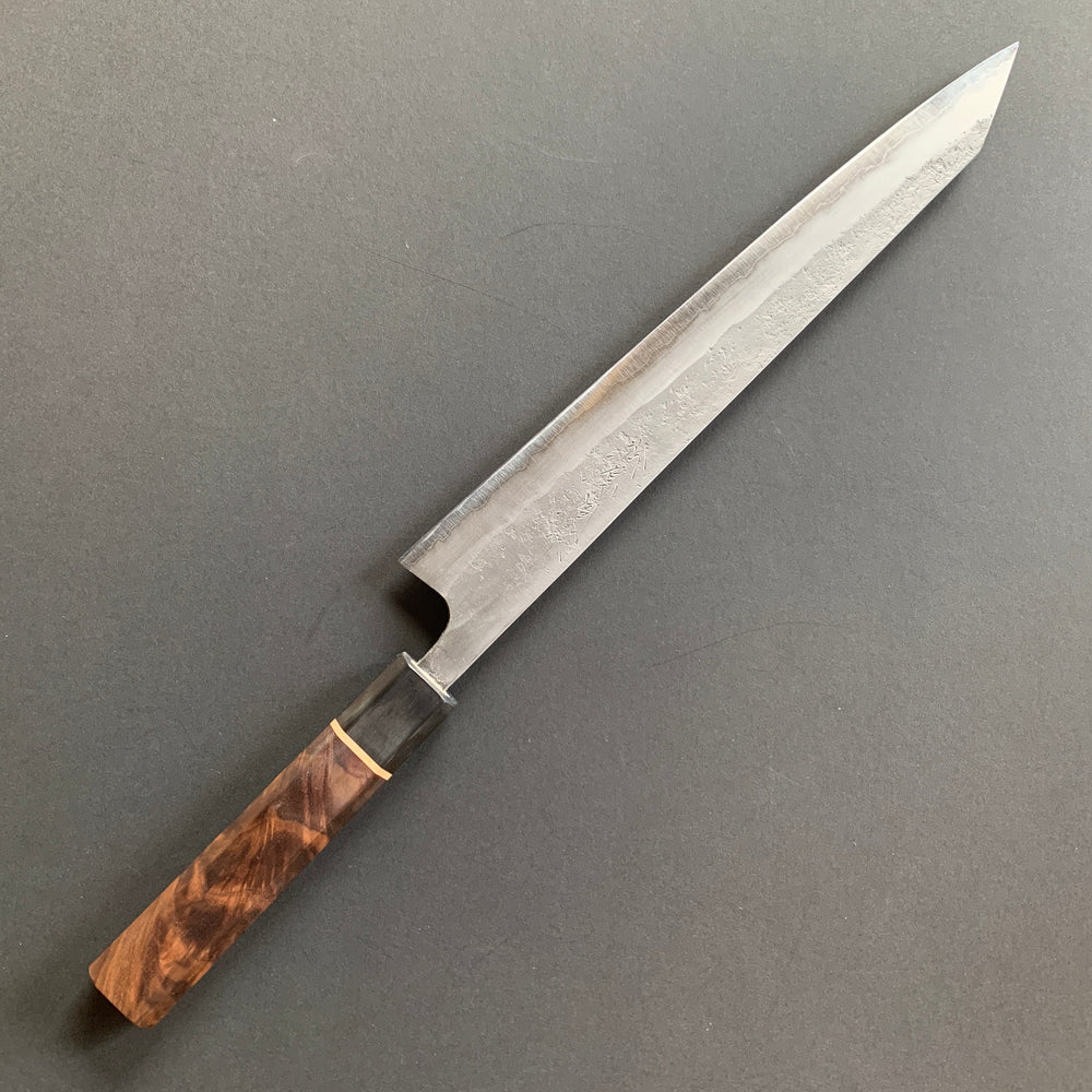 Kiritsuke Sujihiki knife, Aogami 2 Carbon steel with stainless steel cladding, Nashiji finish - Matsubara