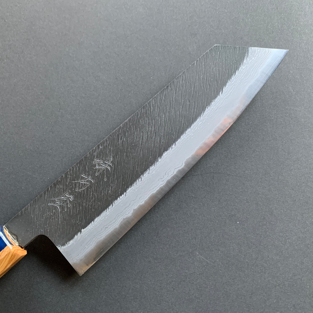 Bunka knife, Shirogami 2 with iron cladding, Damascus Tsuchime finish - Mutsumi Hinoura