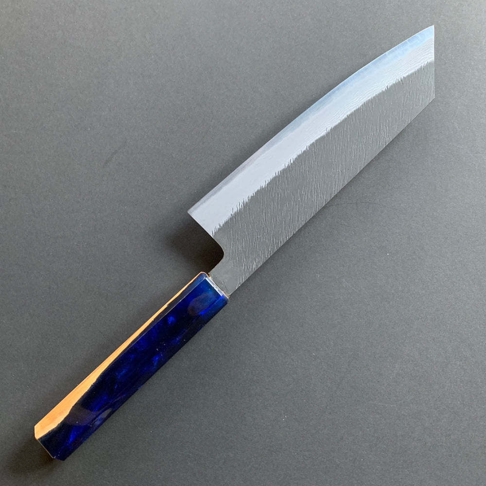 Bunka knife, Shirogami 2 with iron cladding, Damascus Tsuchime finish - Mutsumi Hinoura