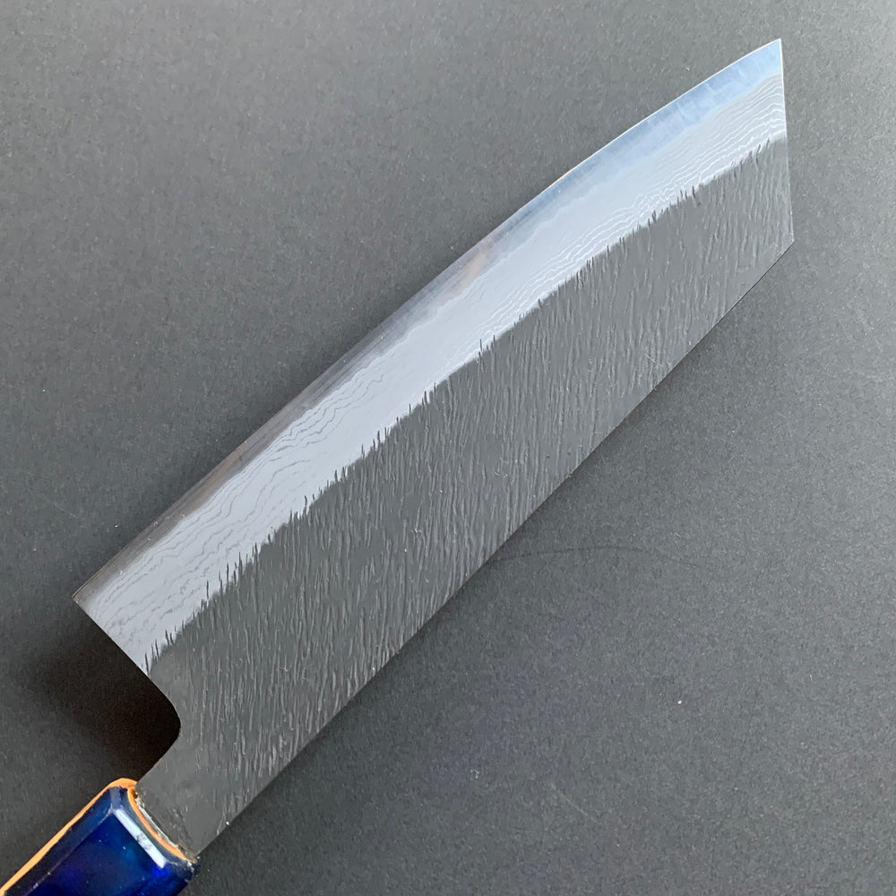 Bunka knife, Shirogami 2 with iron cladding, Damascus Tsuchime finish - Mutsumi Hinoura