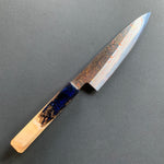 Petty knife, Aogami 2, Stainless Steel clad, Coloured damascus finish - Mutsumi Hinoura