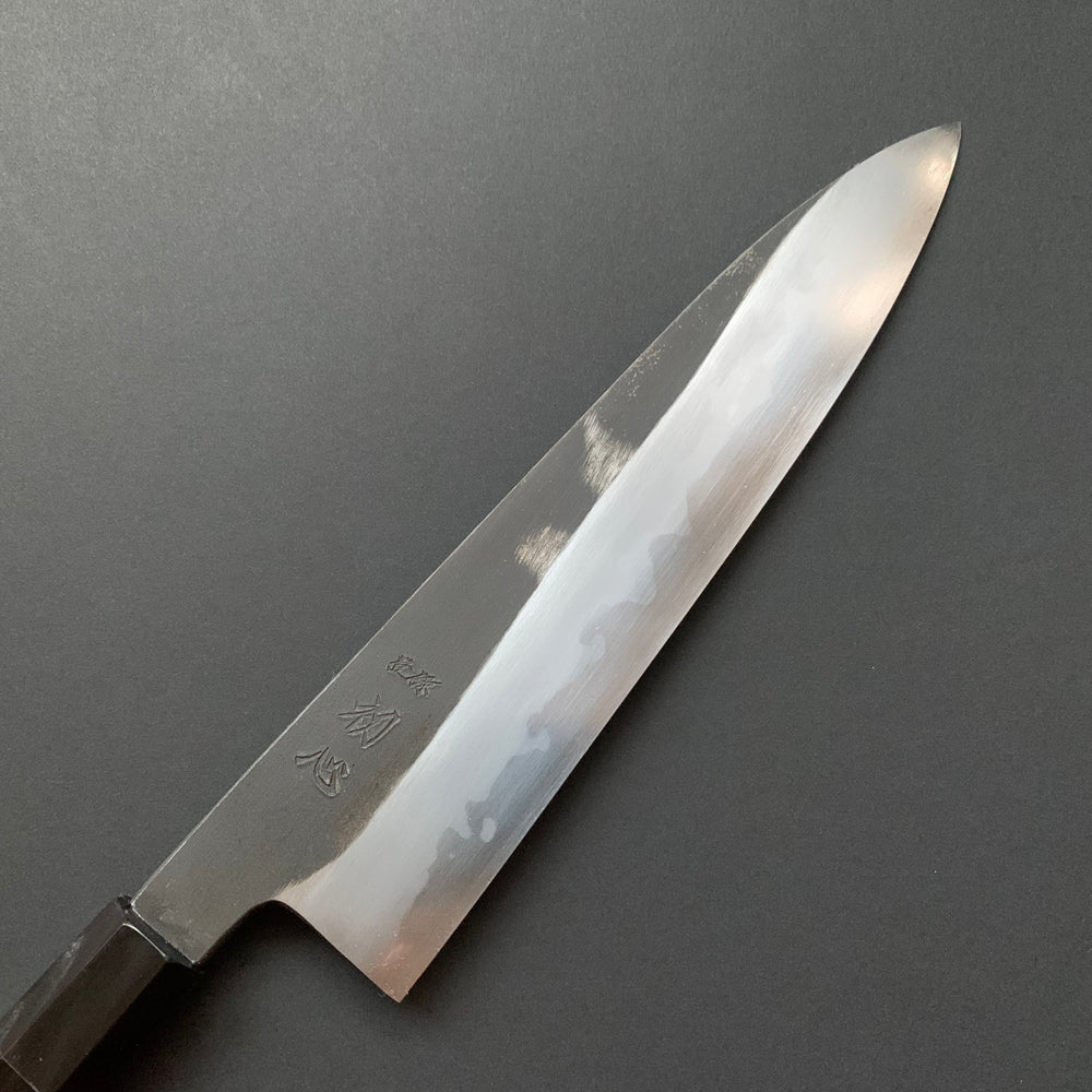Gyuto knife, Aogami 1 carbon steel with iron cladding, Kurouchi finish, Yoake range - Hatsukokoro
