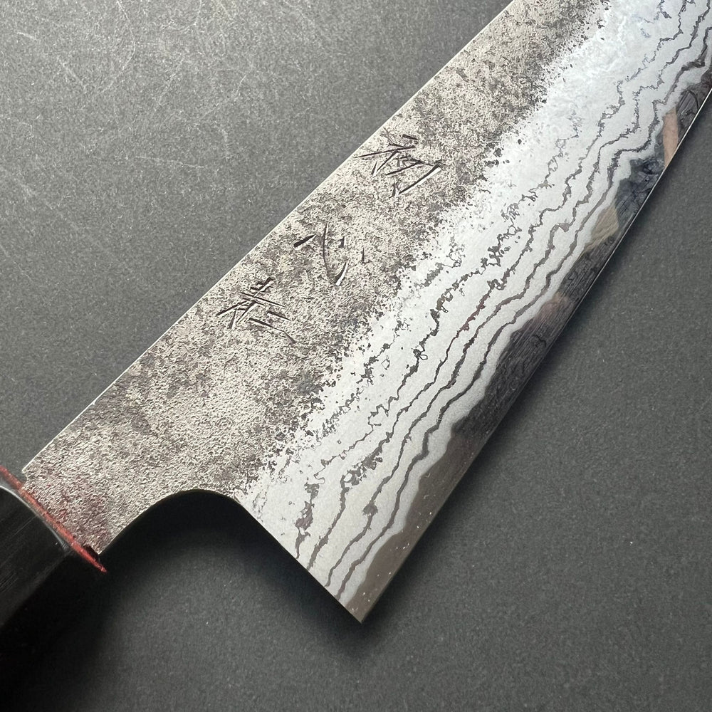 Gyuto knife, Aogami 2 carbon steel with iron cladding, damascus nashiji finish, Inazuma range - Hatsukokoro