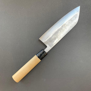 Santoku knife, Shirogami 1 with stainless steel cladding, Nashiji range, wa handle - Fujiwara - Kitchen Provisions