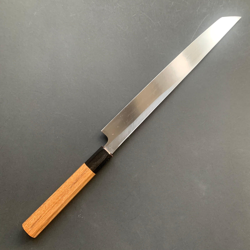 Sakimaru Yanagiba knife, Aogami 2 carbon steel, Kurouchi Tsuchime finish - Hatsukokoro - Kitchen Provisions