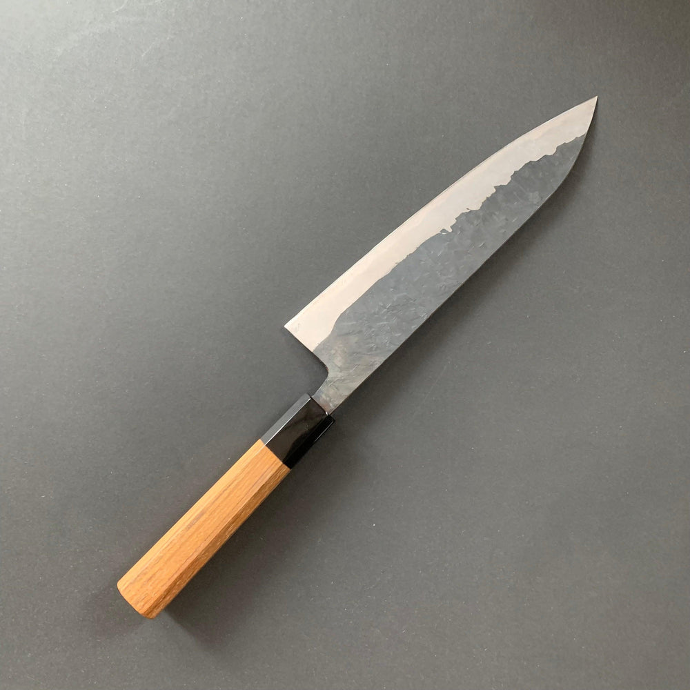 Gyuto knife, Shirogami 1, Stainless steel clad, tsuchime finish - Yoshimune - Kitchen Provisions