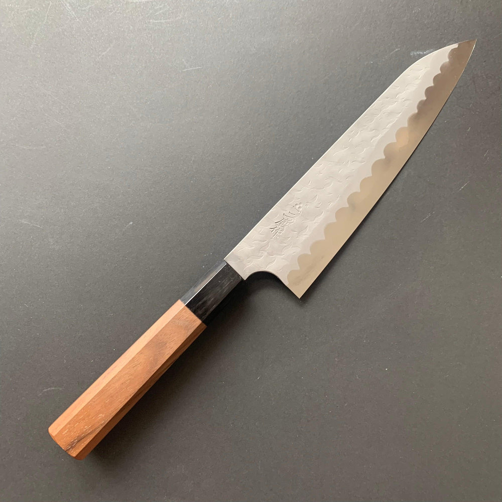 Gyuto knife, Aogami Super with stainless steel cladding, tsuchime finish - Nigara - Kitchen Provisions