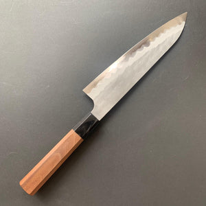 Gyuto knife, Aogami Super with stainless steel cladding, tsuchime finish - Nigara - Kitchen Provisions